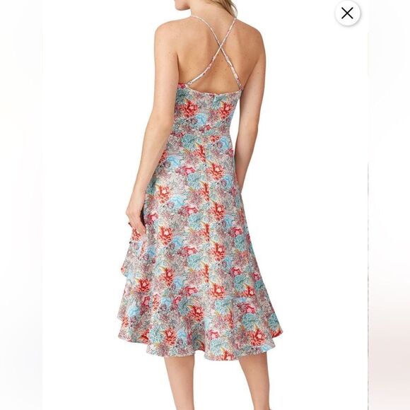 Black Halo Marie White Floral Midi Dress | 8 - Picture 3 of 10